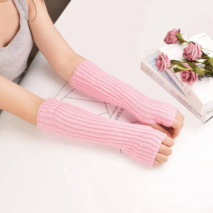 Lange fingerløse strikkede handsker - FlexiWarm