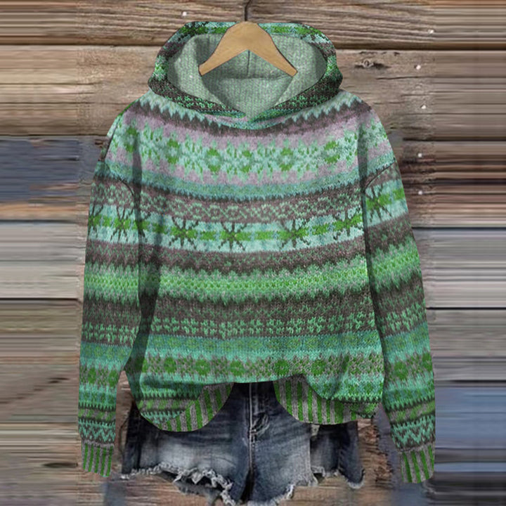 Varm Dame Hoodie med mønster – Freya