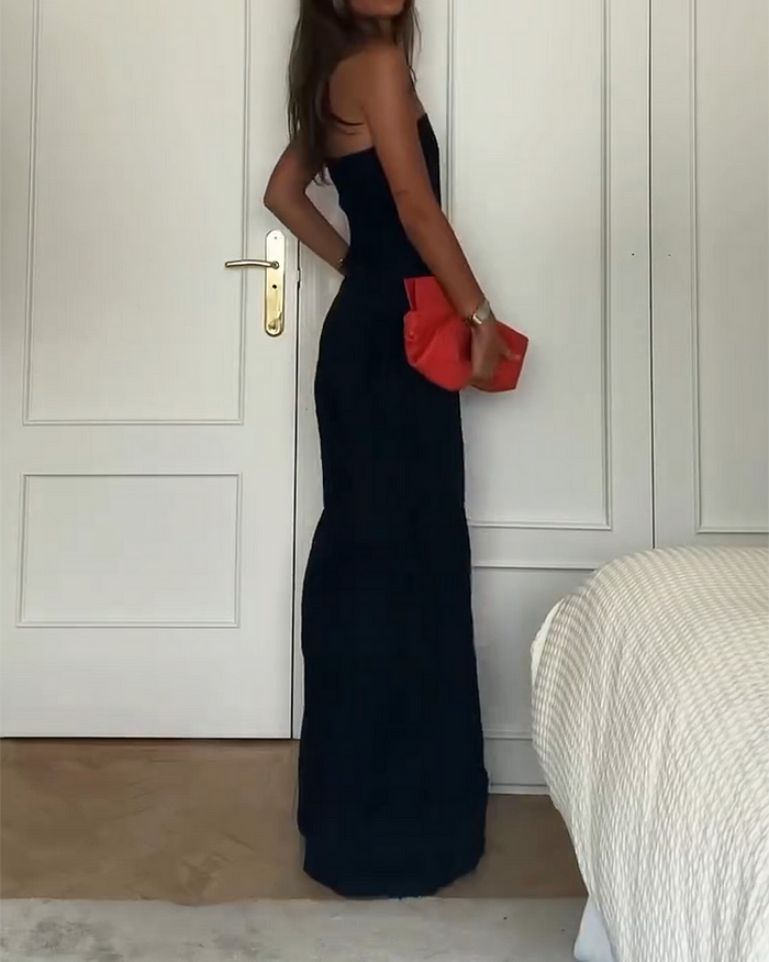 Skulderfri og stilfuld damejumpsuit til enhver lejlighed – Elina