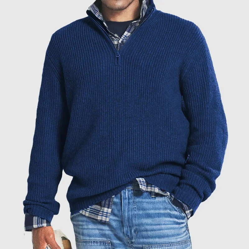Casual Herresweater med Lynlås - Max