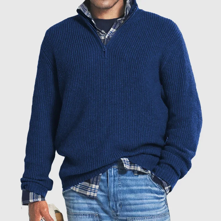 Casual Herresweater med Lynlås - Max