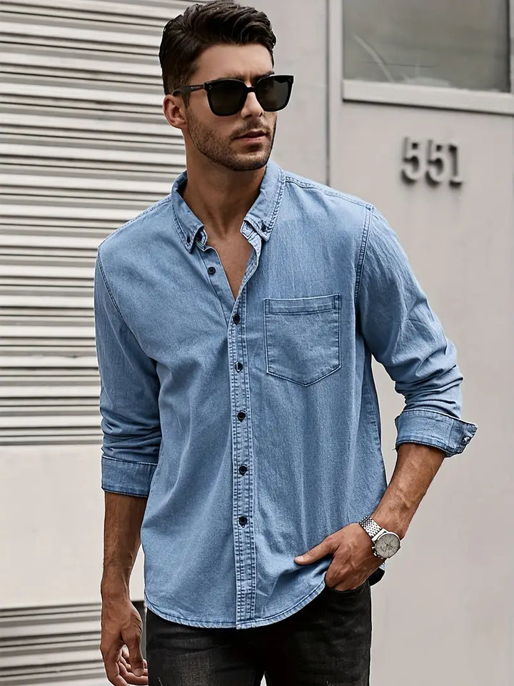 Efterårs Denim Herreskjorte – Milano