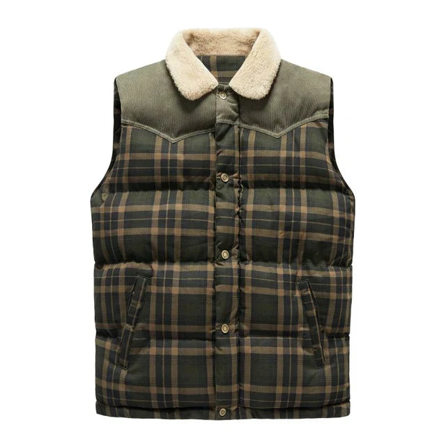 Herren Outdoor Bodywarmer med ternet mønster & ståkrave – Lennart