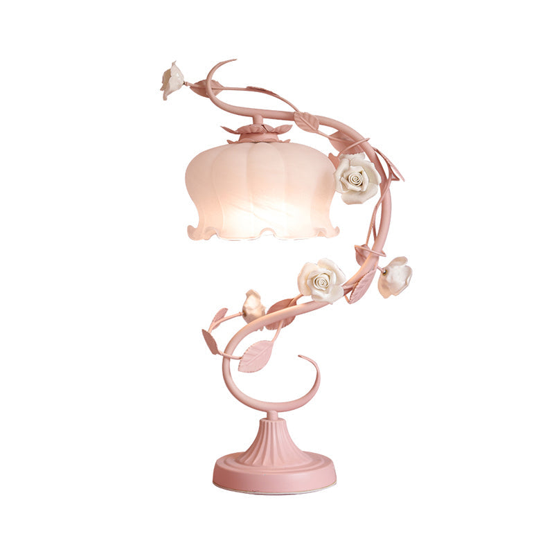 Charmerende lampe med roser - rosa