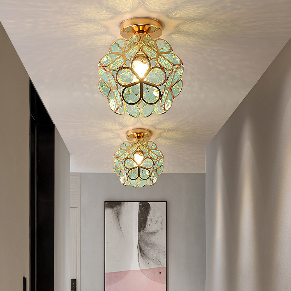 Loftlampe med glasblomster - FloraGlow