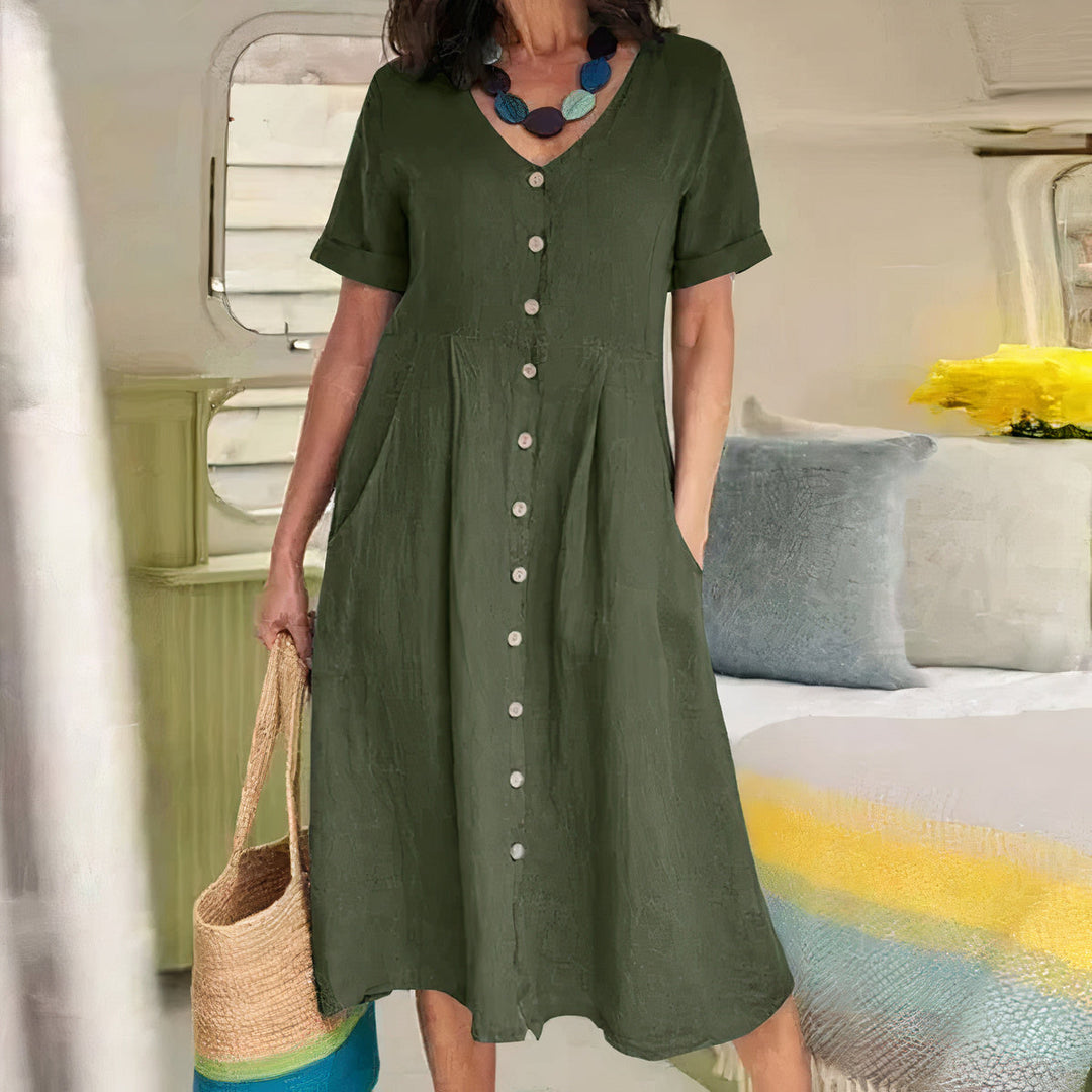 Casual sommerkjole i bomuld-linned – Noor