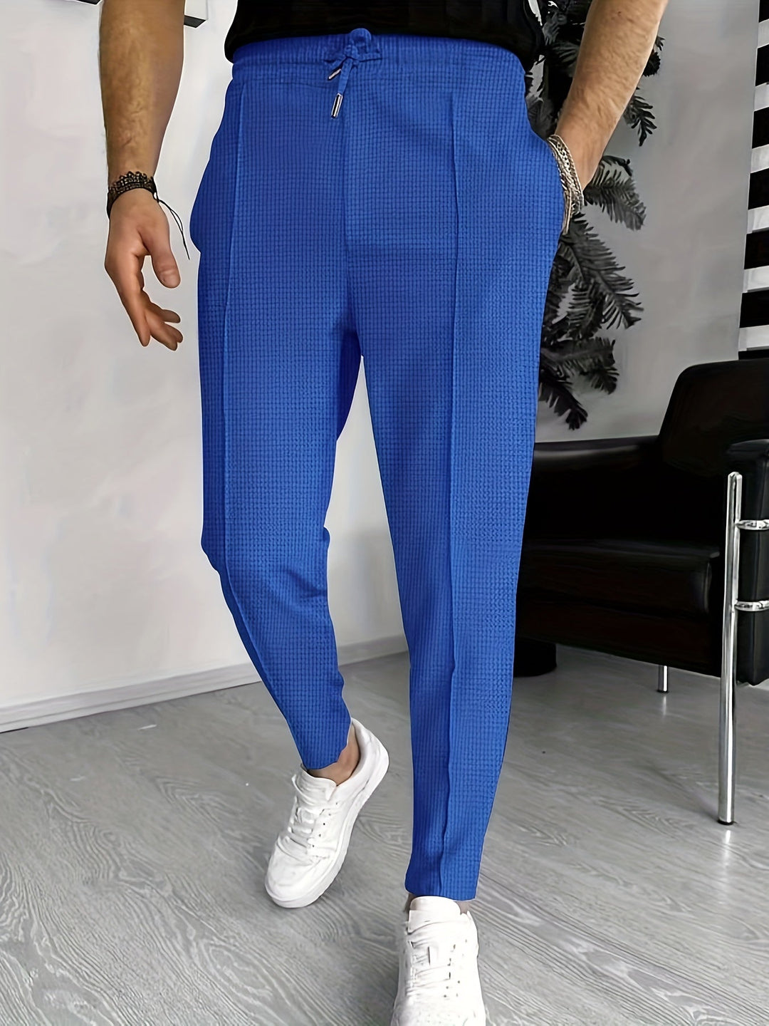 Komfortable vaffel-joggers til herrer - Finn