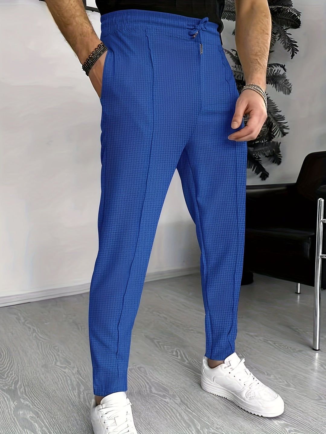 Komfortable vaffel-joggers til herrer - Finn