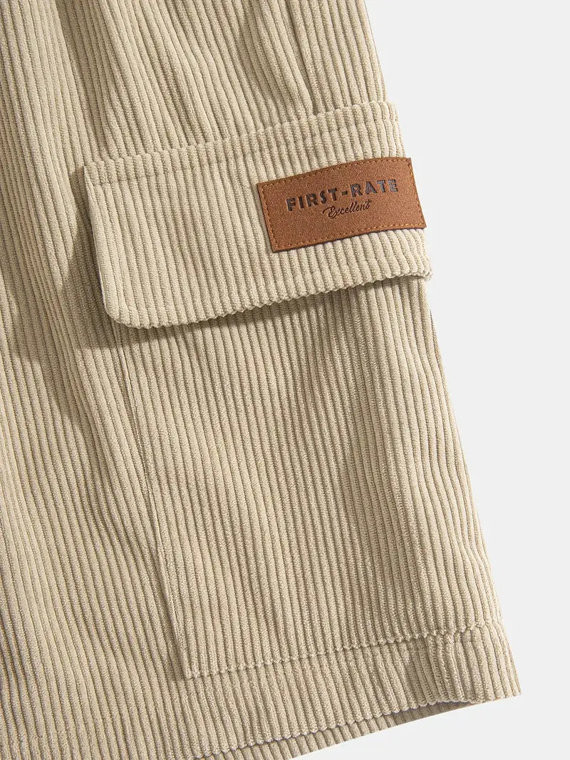 Trendy beige fløjlscargo-sommerbukser – Tobias