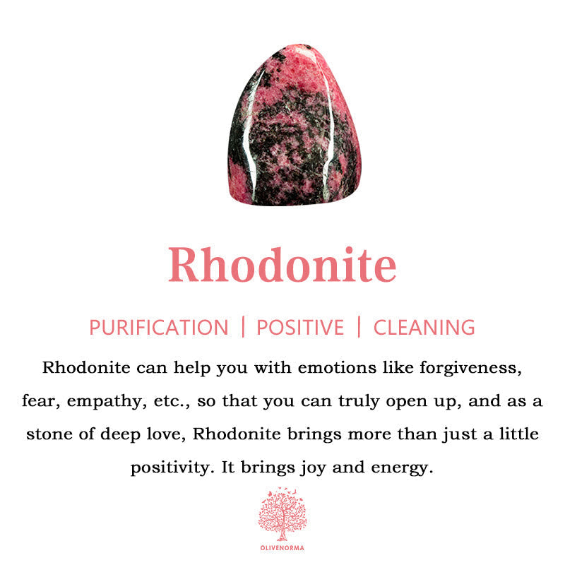 Rhodonit-Stein, rosa-schwarz, Heilstein, Reinigung, Positivität, Energie, emotionales Gleichgewicht