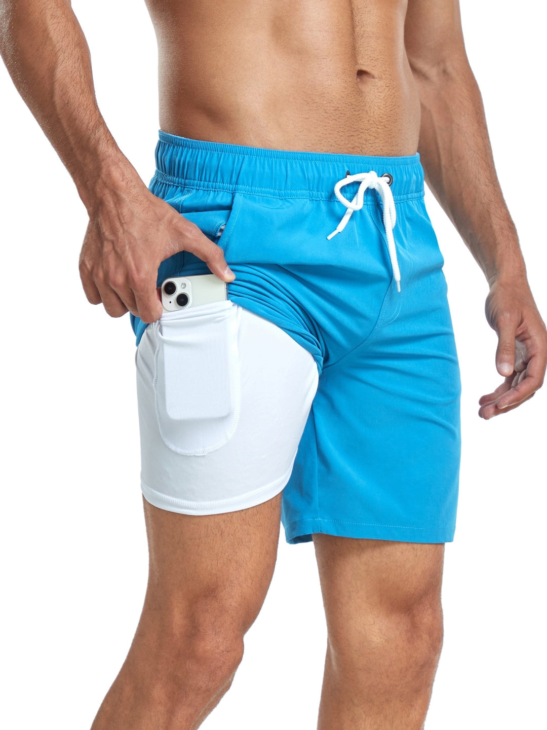Hurtigtørrende badeshorts til herrer med stretch og mobillomme – Jonas