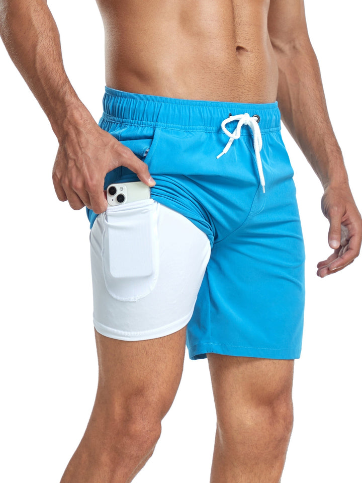 Hurtigtørrende badeshorts til herrer med stretch og mobillomme – Jonas