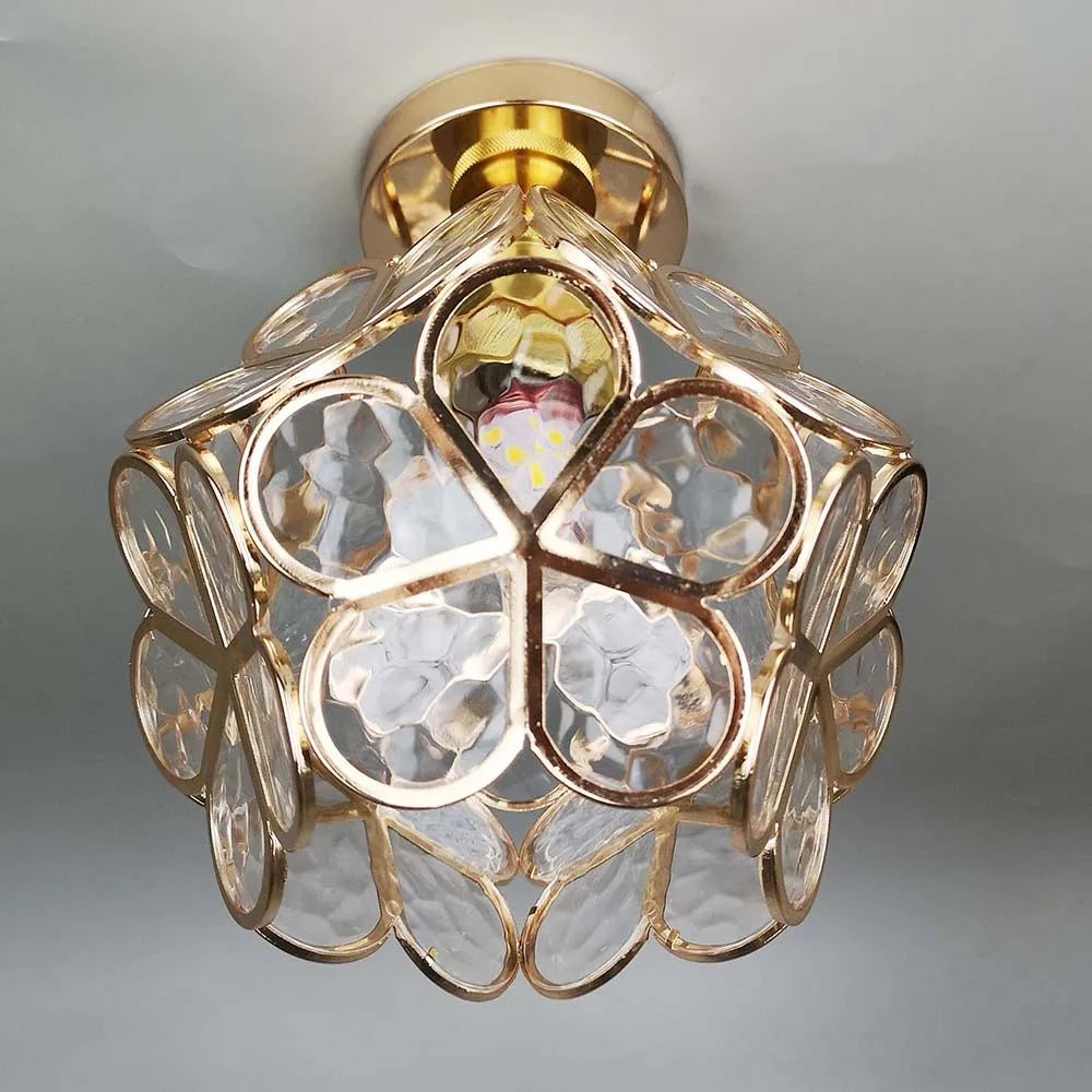Loftlampe med glasblomster - FloraGlow