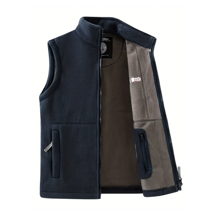 Herren fleece udendørs vest – Foret med ståkrave – Kaspar