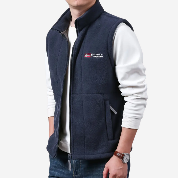 Herren fleece udendørs vest – Foret med ståkrave – Kaspar