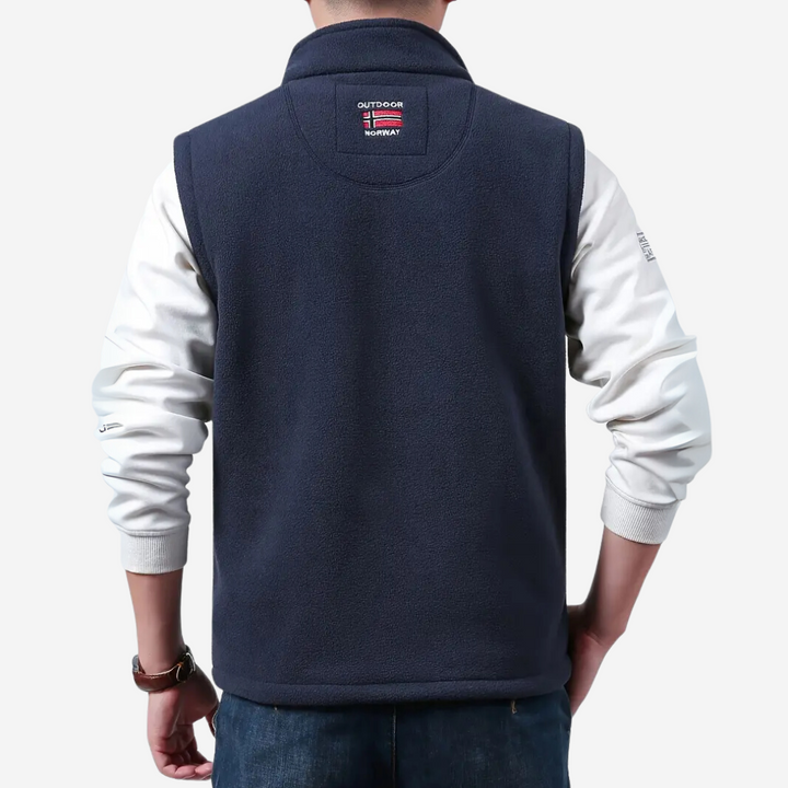 Herren fleece udendørs vest – Foret med ståkrave – Kaspar