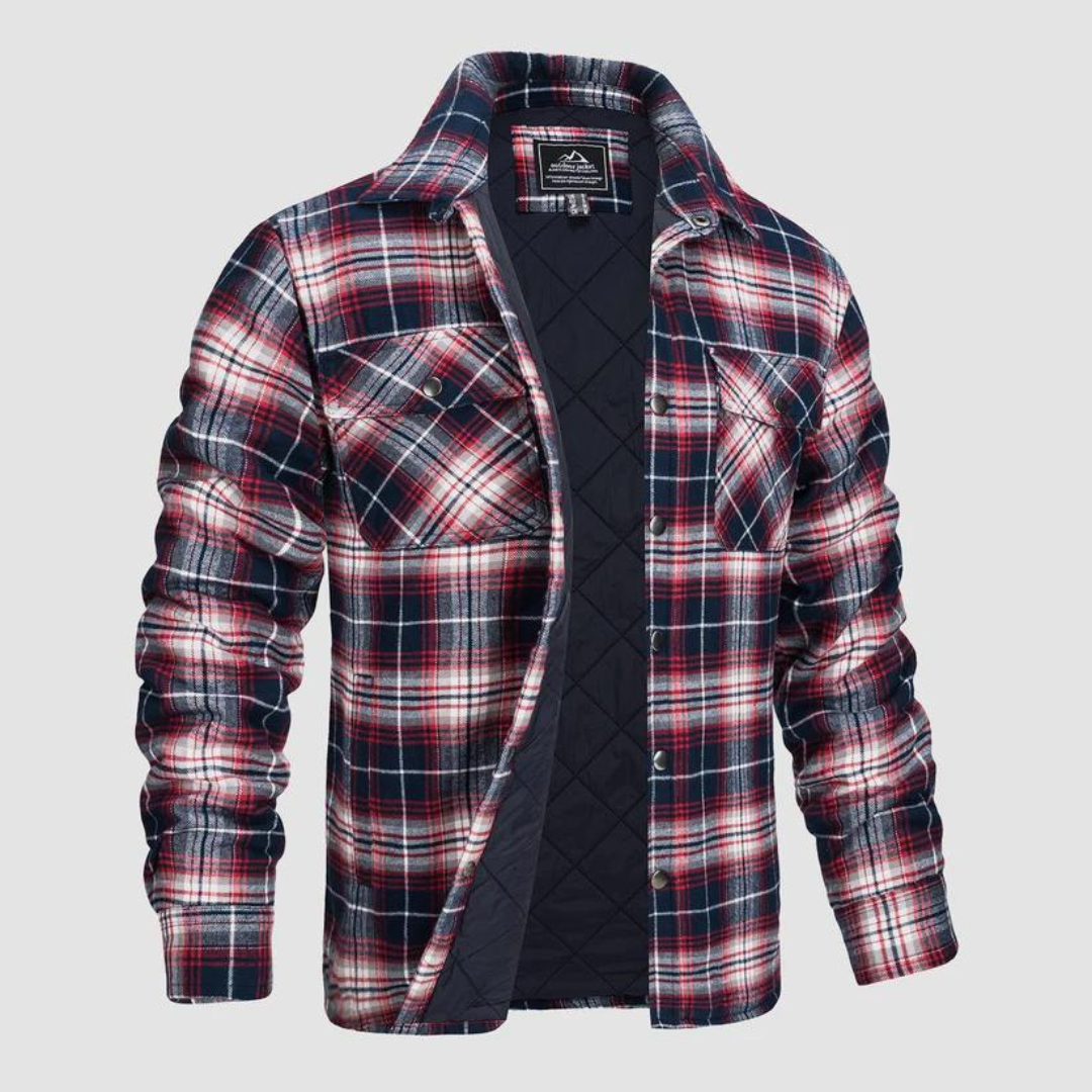 Herrer flannel skjortejakke med varm foring – Magnus