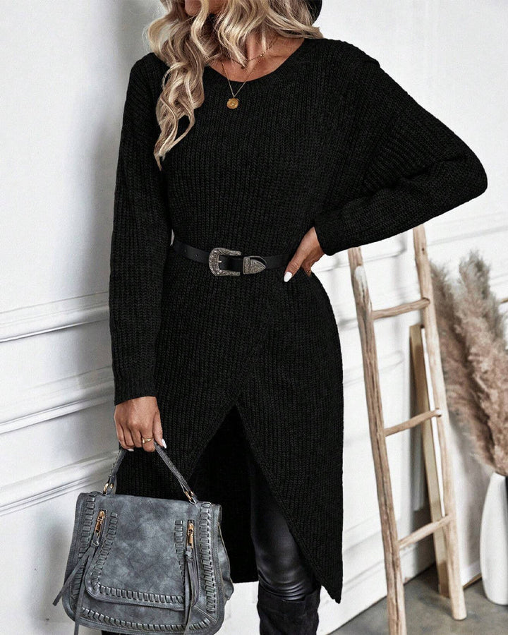 Stilfuld Ensfarvet Sweaterkjole - Lina