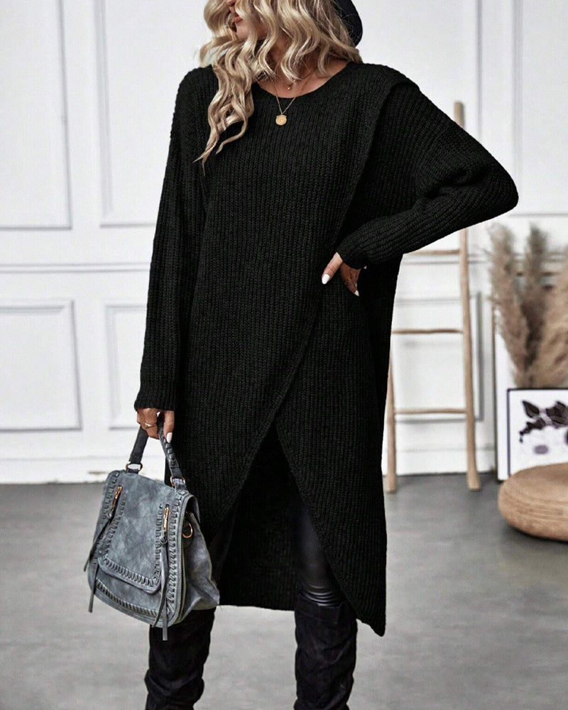 Stilfuld Ensfarvet Sweaterkjole - Lina
