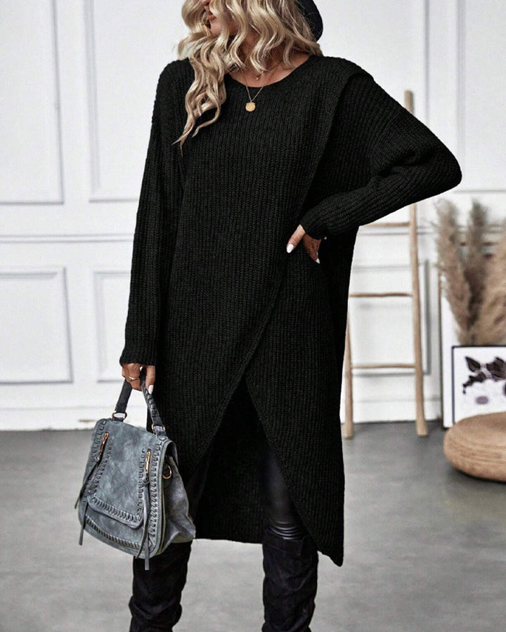 Stilfuld Ensfarvet Sweaterkjole - Lina