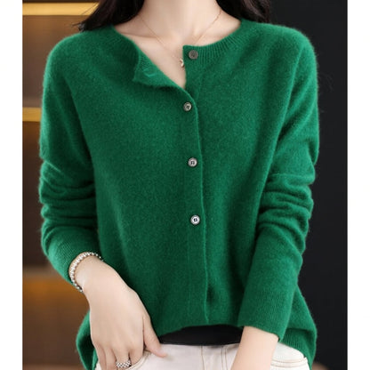 Dame Rundhalset Cardigan – Amalia Efterårsfortryllelse