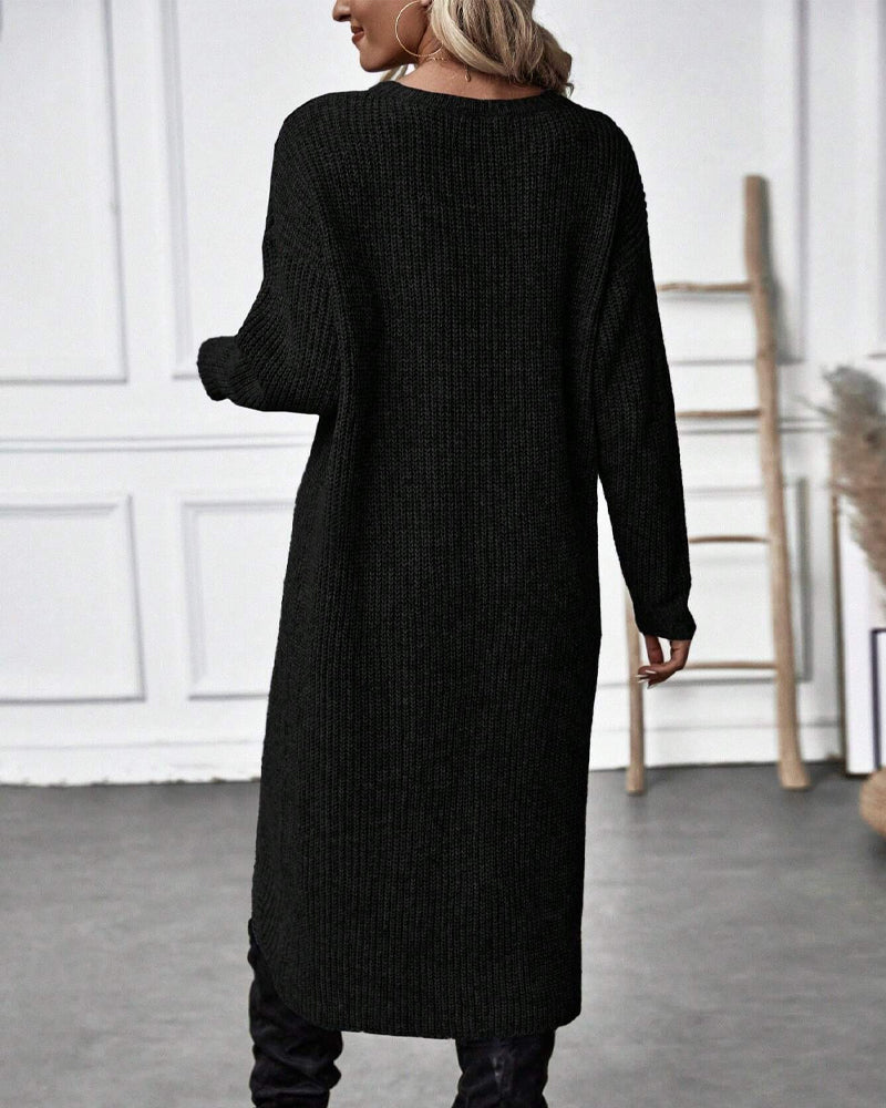 Stilfuld Ensfarvet Sweaterkjole - Lina