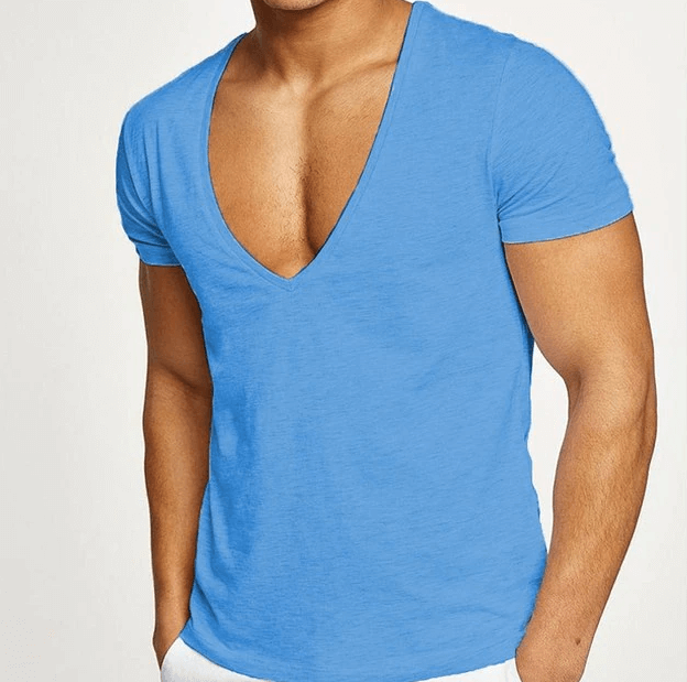 Afslappet og figursyet herre T-shirt med V-hals – Jonas