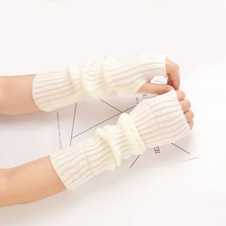 Lange fingerløse strikkede handsker - FlexiWarm