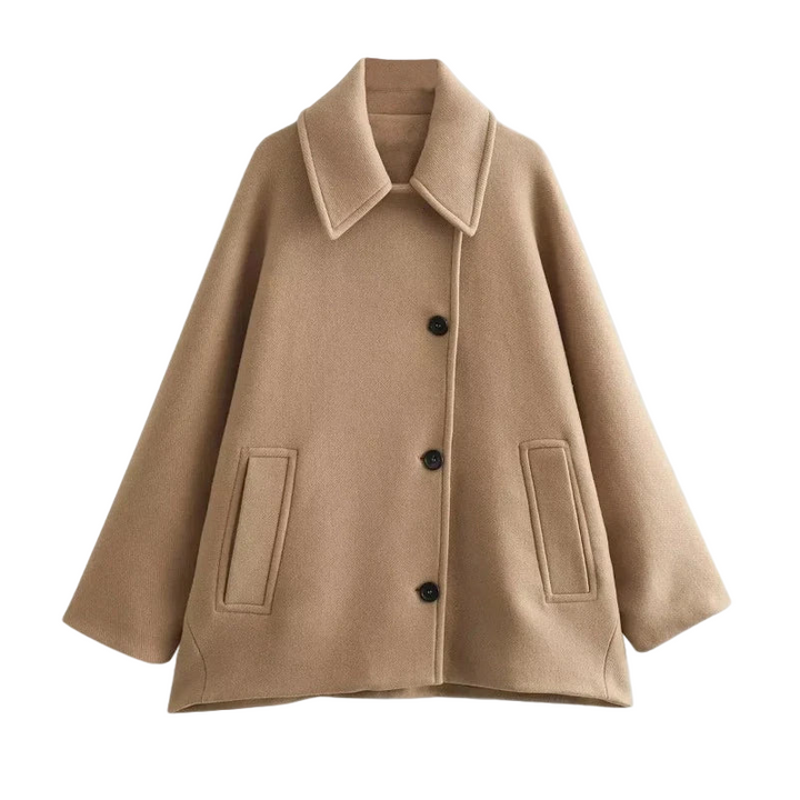 Dame overgangsjakke i oversized look med knaplukning – Selina