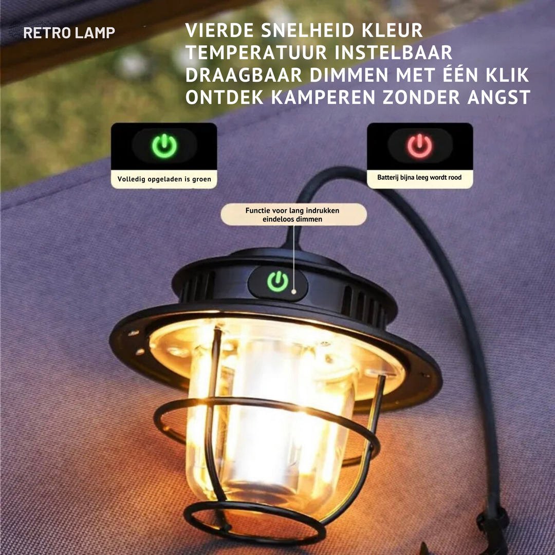 Bærbar LED-campinglampe - VintaGlow