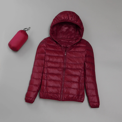 Ultralet dames vinter quilted jakke med hætte – Elara