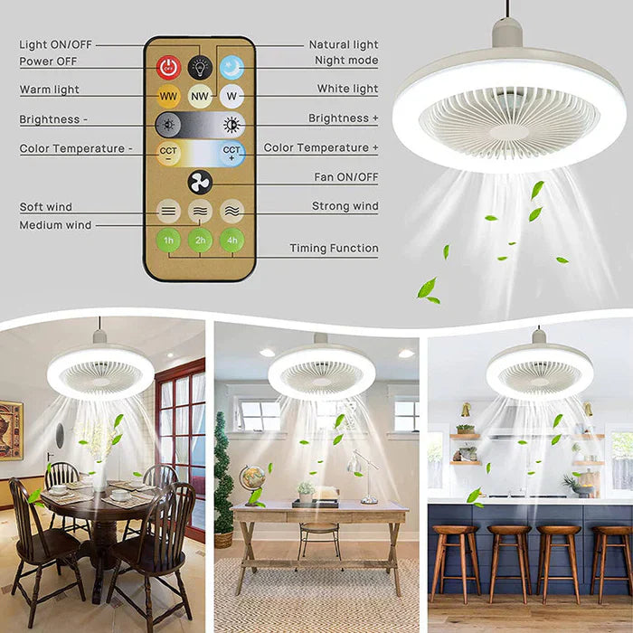 Loftventilator med lys - CoolLight