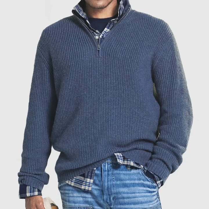 Casual Herresweater med Lynlås - Max