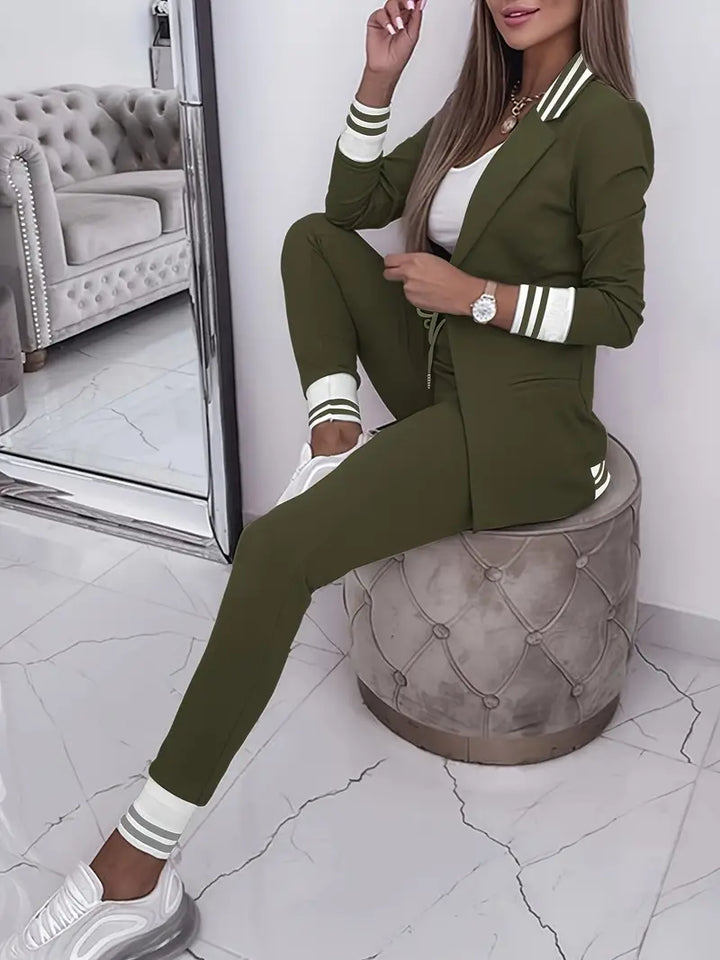 Casual streetwear stribet sæt - Sophie