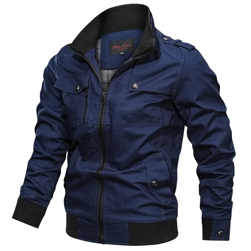 Herre sommerjakke med krave og bikerlook – Vince