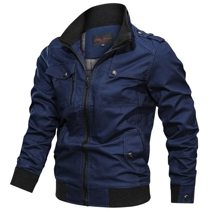 Herre sommerjakke med krave og bikerlook – Vince