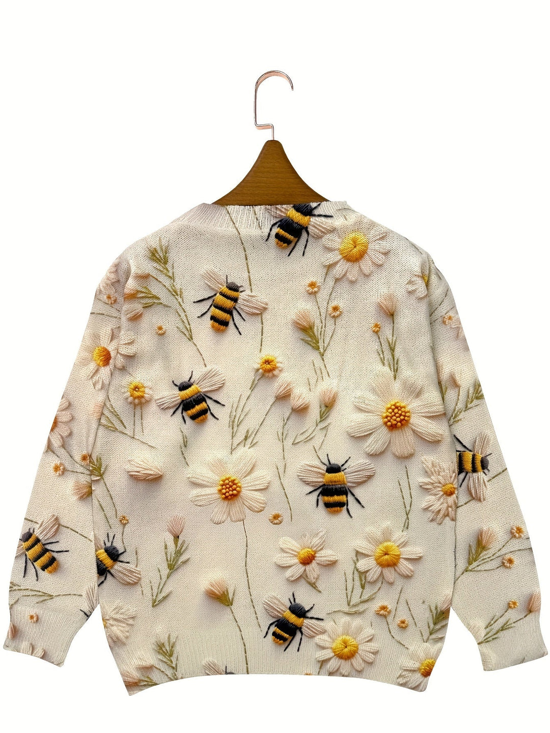 Trendy damesweater med bimønster - Sophie