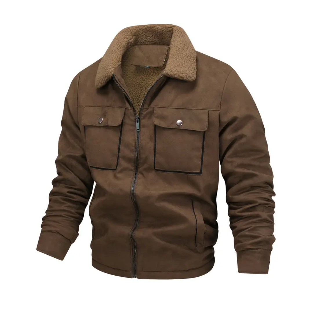 Herren udendørsjakke foret med teddyfleece og reverskrave – Corvin