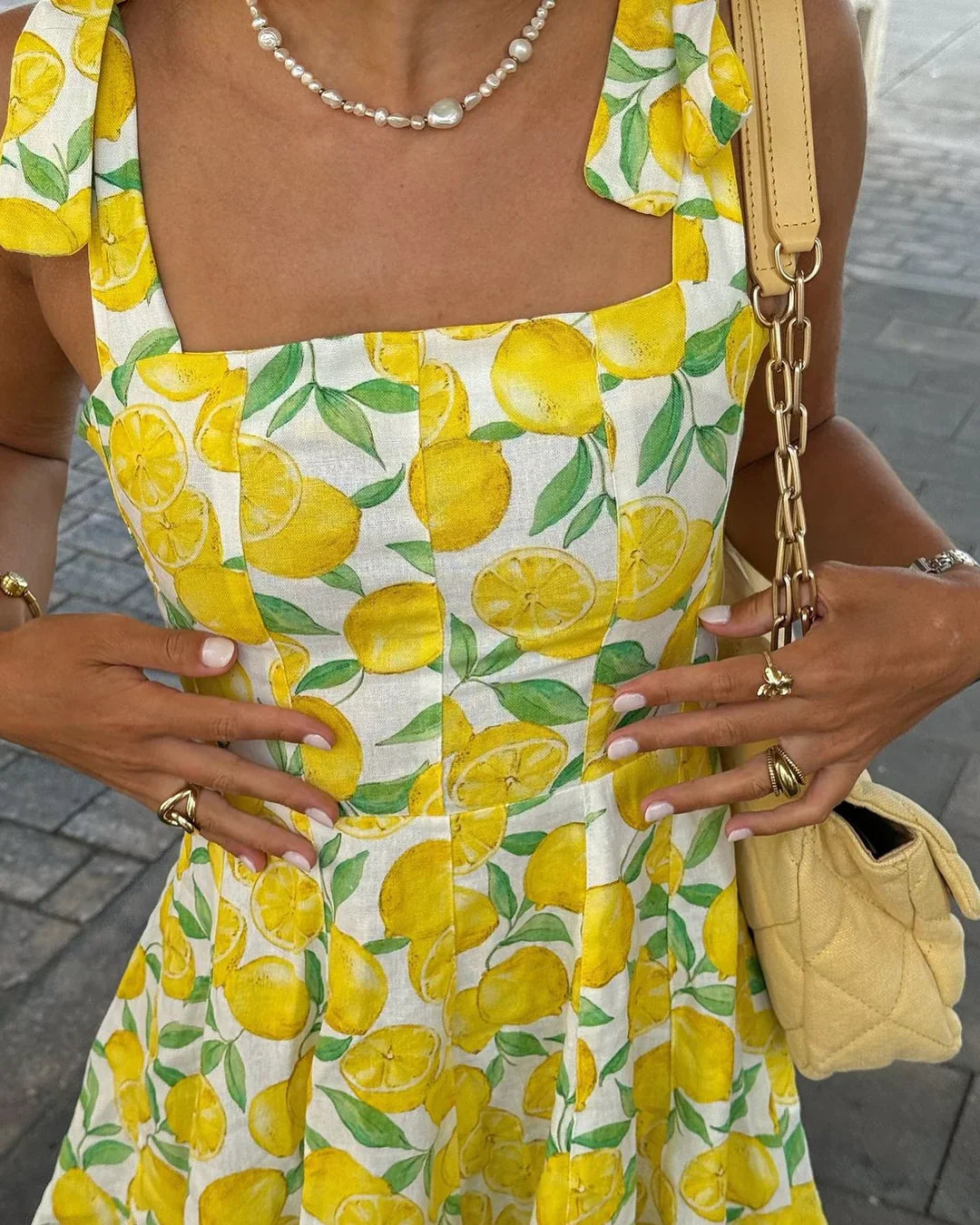 Sommerkjole med citronprint – Lianne