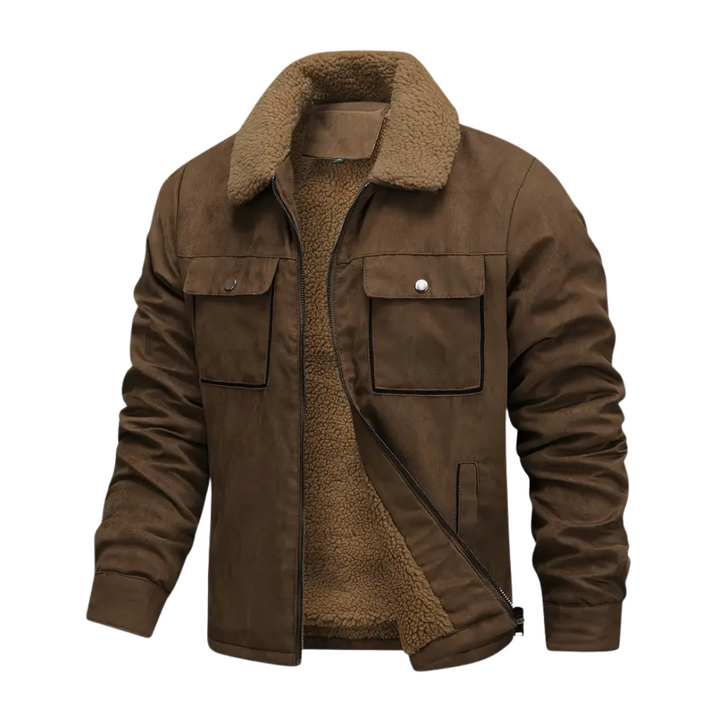 Herren udendørsjakke foret med teddyfleece og reverskrave – Corvin