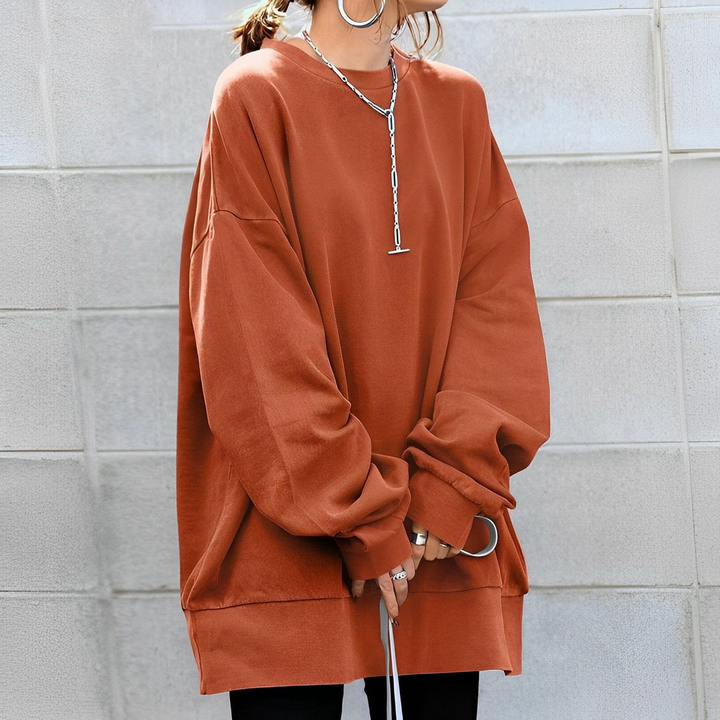 Dame oversize sweater med strukturdesign – Anneliesae
