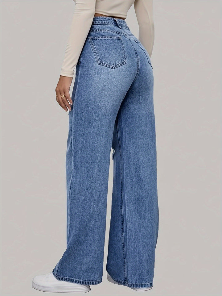 Damejeans med hjerte- og graffiti-print - Lotte