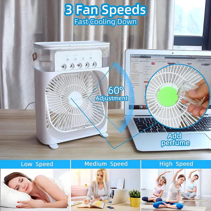 3-i-1 ventilator med 7-farvet LED-lys - BreezeMaster Pro