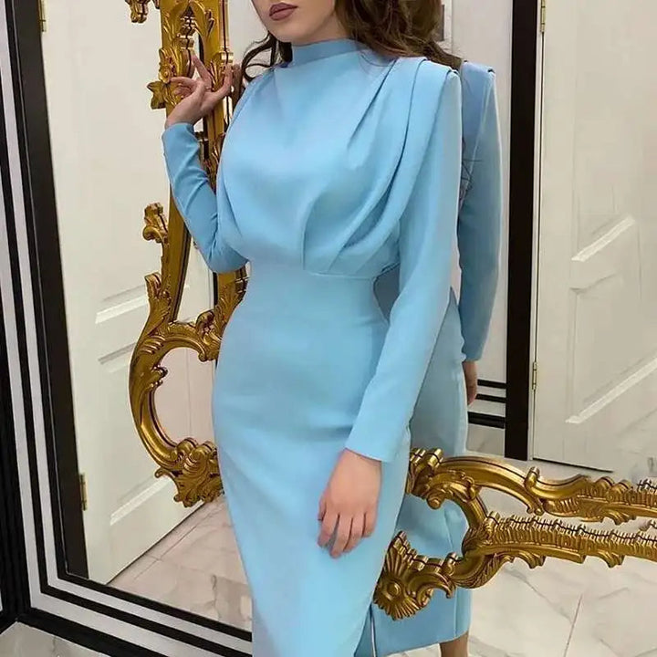 Bodycon midi kjole med rullekrave – Valeria
