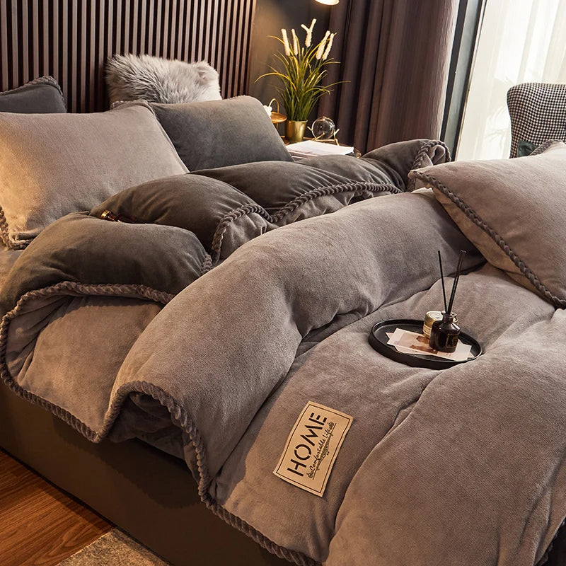 Luksus Fløjlsfleece Dynebetrækssæt - PlushHaven