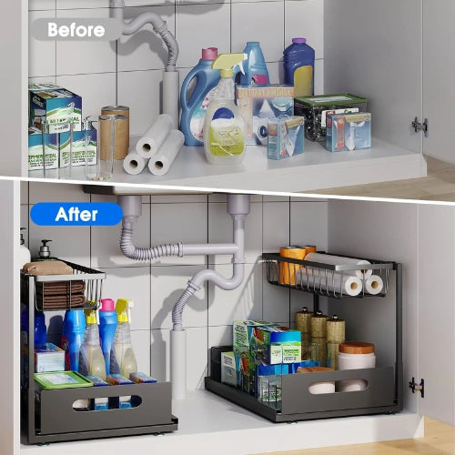 2-niveau under-vask skydeskabsorganisator – Arlo