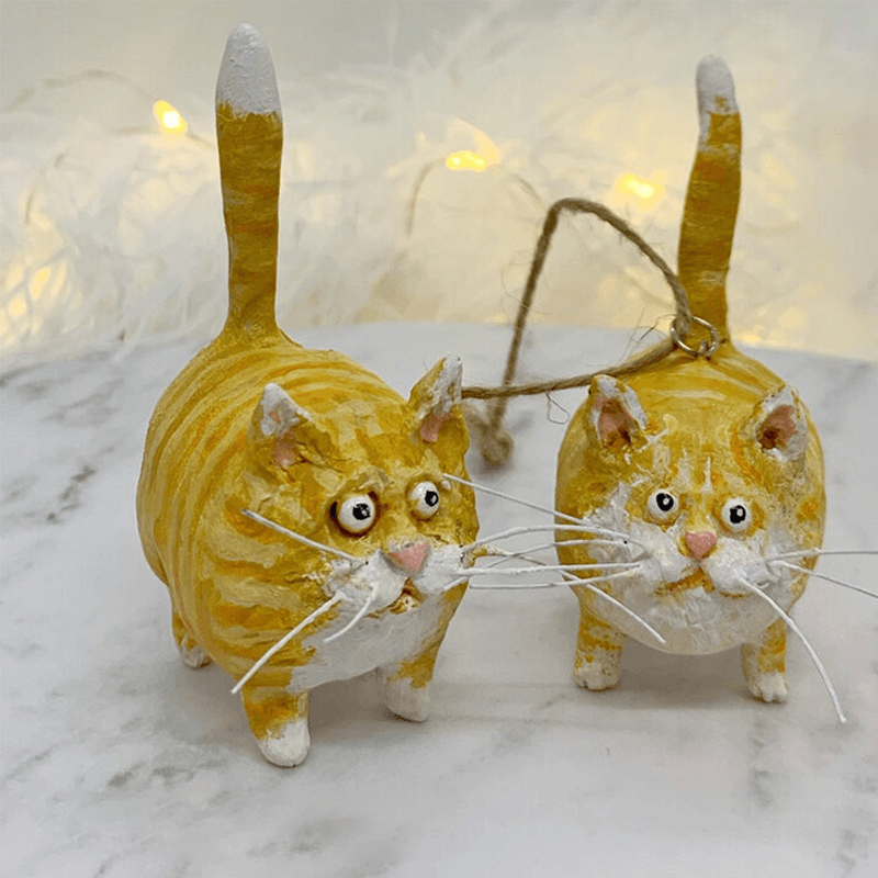 Unikt håndlavet juleornament med kat - Purrfect Holiday Hangers