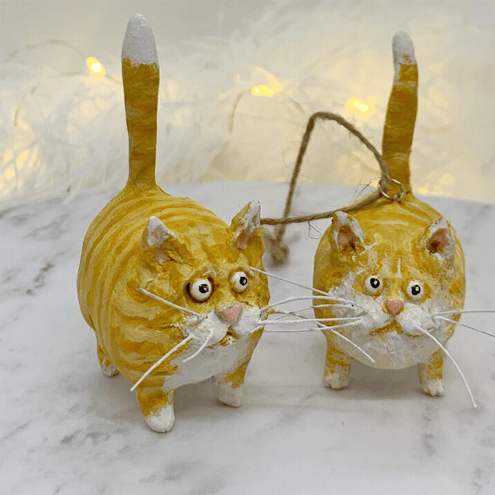 Unikt håndlavet juleornament med kat - Purrfect Holiday Hangers