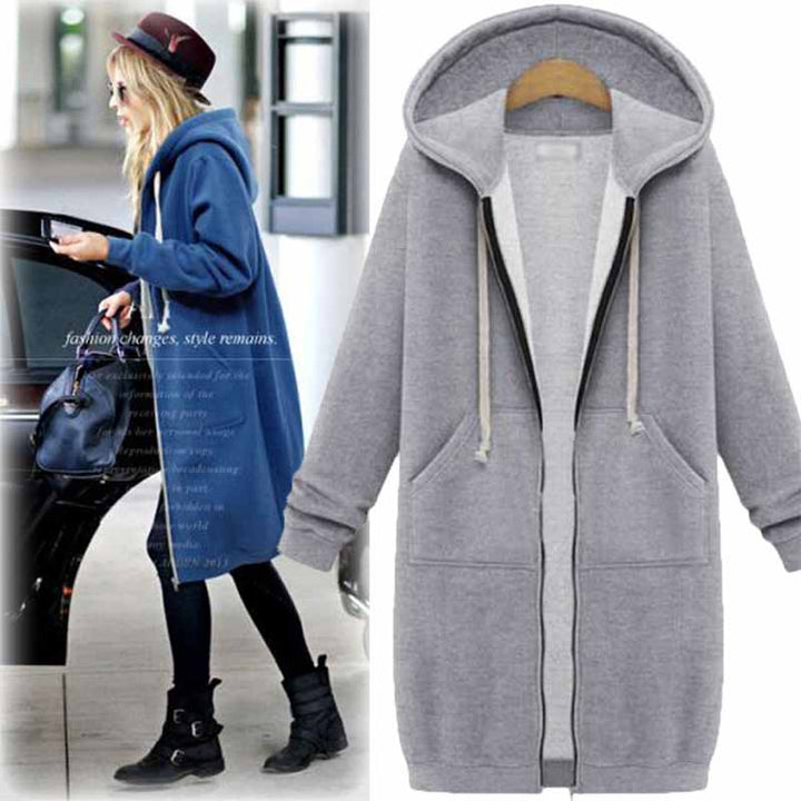 Casual Lang Damecardigan - CozyZip