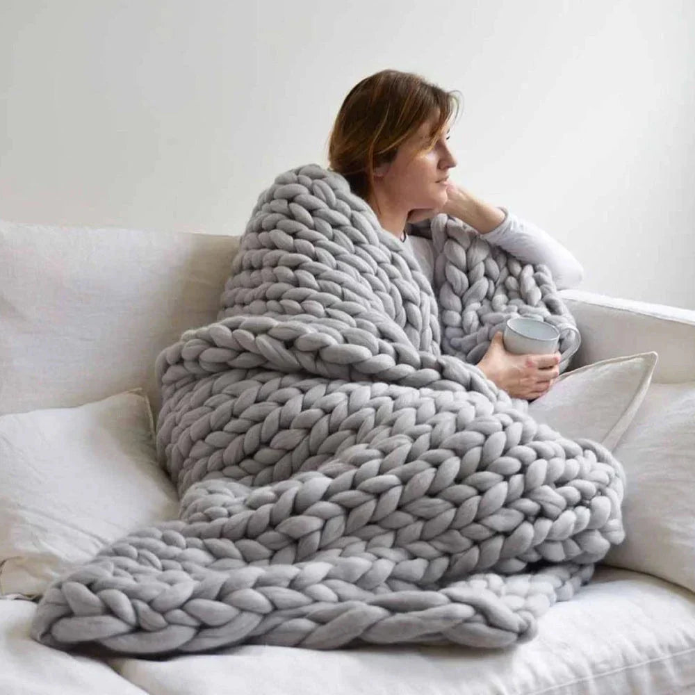 DIY Chunky XL 1000 gram uldgarn til bløde tæpper - LuxeWool
